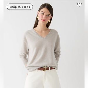 J Crew Cashmere Relaxed V-Neck Sweater